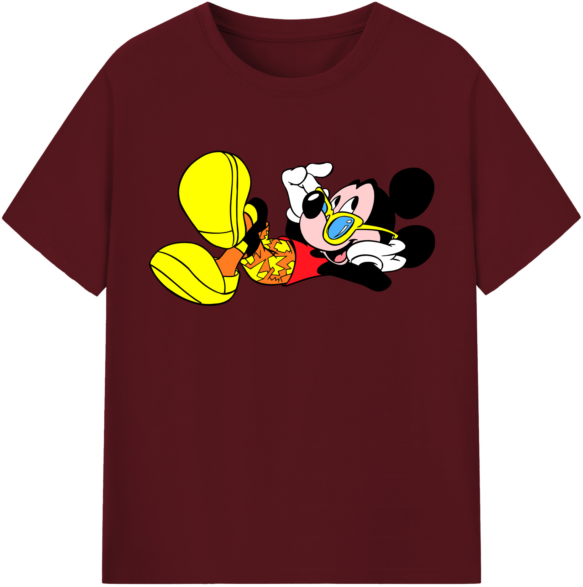 （画像用） ミッキーマウス Mickey Mouse 綿100％半袖Tシャツ（フロントプリント）
